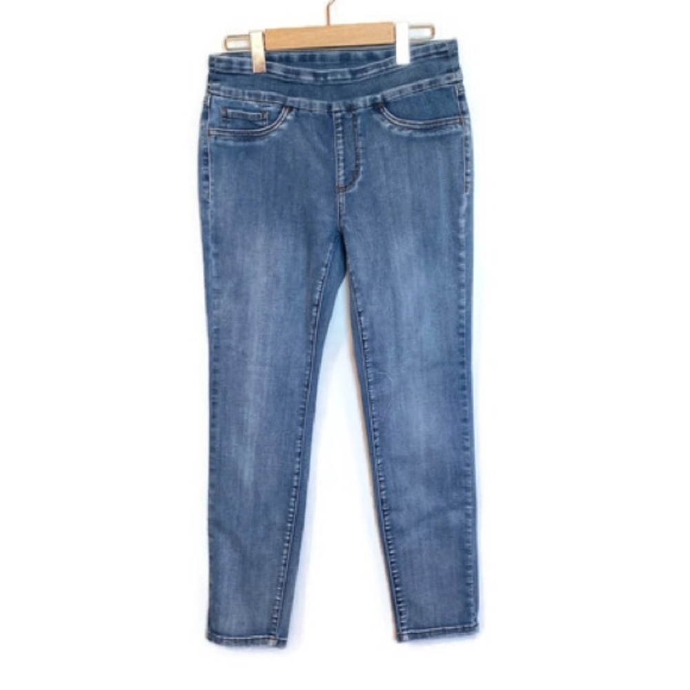 Joseph Ribkoff Denim Slim Ankle Pull-On Jeans Medium Wash Sz 8